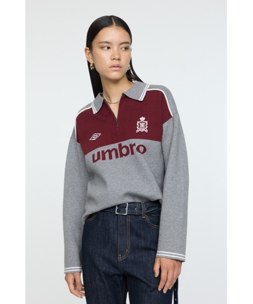 MOUSSY×UMBRO JERSEY トップス MOUSSY（マウジー） ニット セーター UMBRO HALF ZIP TEAM ニット
