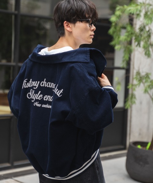 WEGO（ウィゴー） スタジャン LARGE ネイビー メンズ : ZOZOTOWN Yahoo