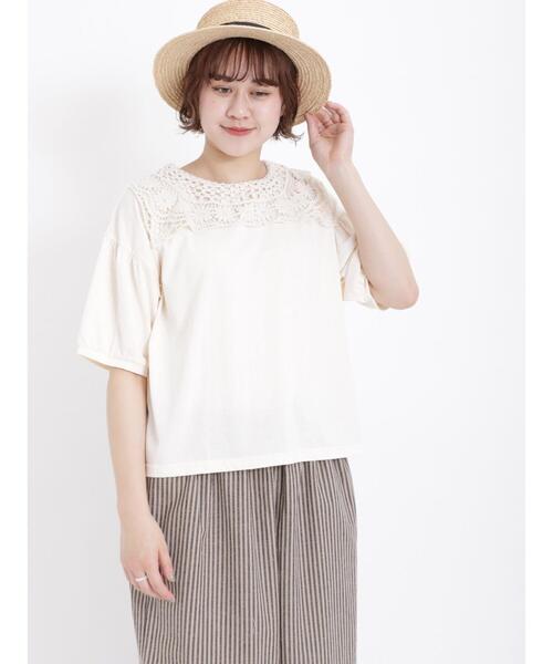 「Samansa Mos2」 半袖カットソー F キナリ レディース_画像9