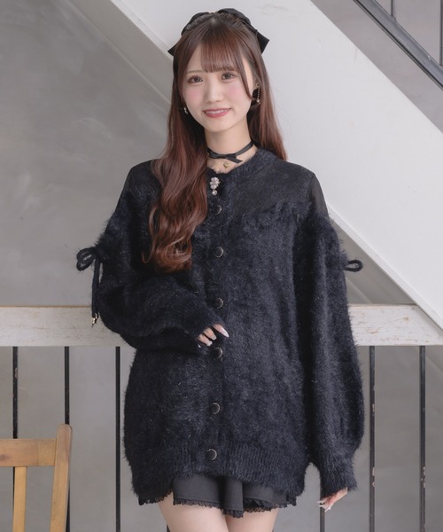 激レア⭐️80s issey miyake シャギーニット　ワンピース　ブラック クチュールバイロジータ ワンピース レース切替ラメシャギーニット