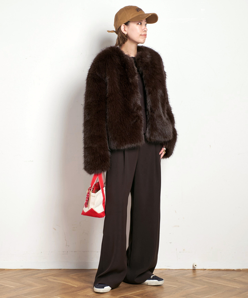 EVERYDAY I LIKE. コート アウター *Anna ファージャケット レディース