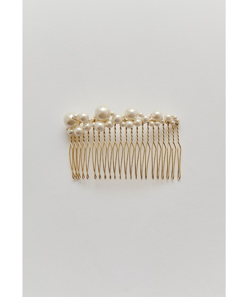 ボリュームパールコーム ヘアアクセサリー ゴールド シルバー 結婚式 二次会 成人式 同窓会 お呼ばれ オケージョン ウェディング 浴衣 着物 髪飾り | niana | 07