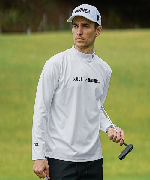 DIVINER GOLF ゴルフ 「DIVINER GOLF」胸ロゴモックネックロンT メンズ