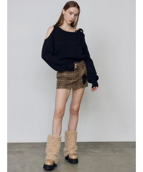 EMODA（エモダ） スカート ハートパッチボックスミニスカート