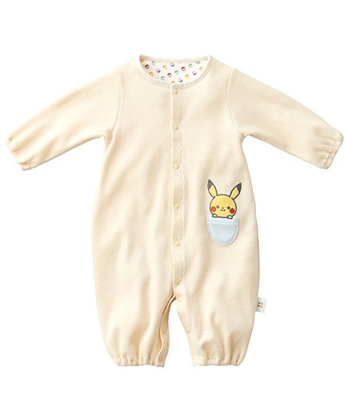 ベビー服 ロンパース monpoke モンポケ 帽子付ドレス＆カバーオール