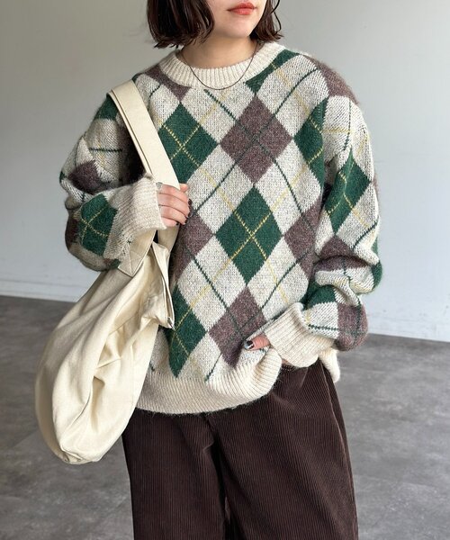 CPCM（シーピーシーエム） セーター ニット モヘアライクチェック