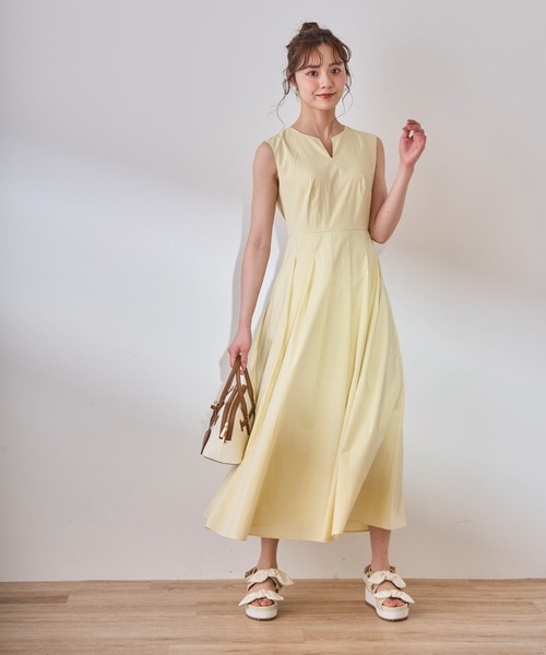 「31 Sons de mode」 ノースリーブワンピース M ブラウン レディース_画像3