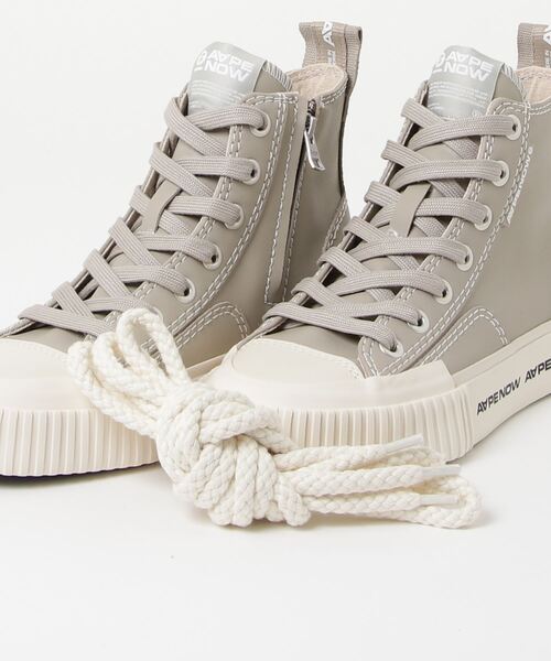 「AAPE BY A BATHING APE」 ハイカットスニーカー 6 ブラック メンズ_画像4