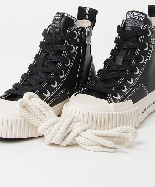 「AAPE BY A BATHING APE」 ハイカットスニーカー 6 ブラック メンズ_画像5