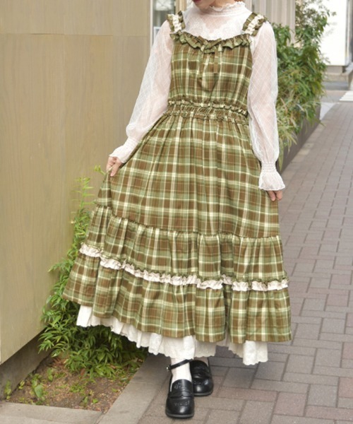 axes femme（アクシーズ ファム） ワンピース フリル×コットンレース