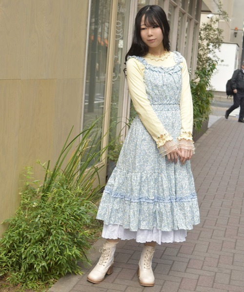 axes femme（アクシーズ ファム） ワンピース フリル×コットンレース