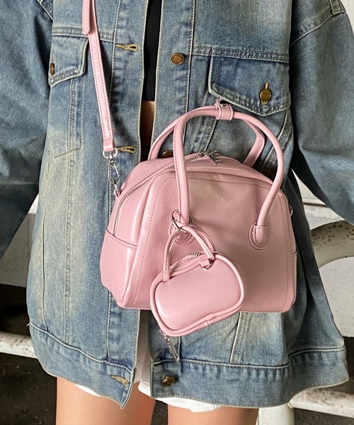 non-hedge（ノンヘッジ） ボストンバッグ ポーチチャーム付ミニ