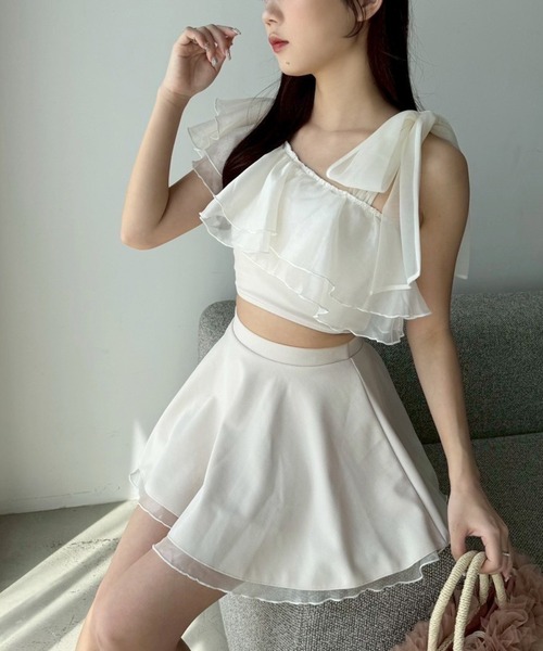 NICE CLAUP 肩リボンワンショルダー　水着 one after another NICE CLAUP 水着 swimwear/肩リボンワンショルダー
