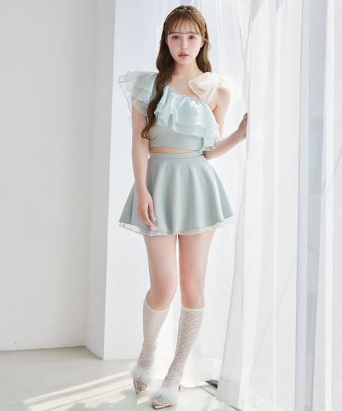 NICE CLAUP 水着 肩リボンワンショルダー 3点セット one after another NICE CLAUP 水着 swimwear/肩リボンワンショルダー