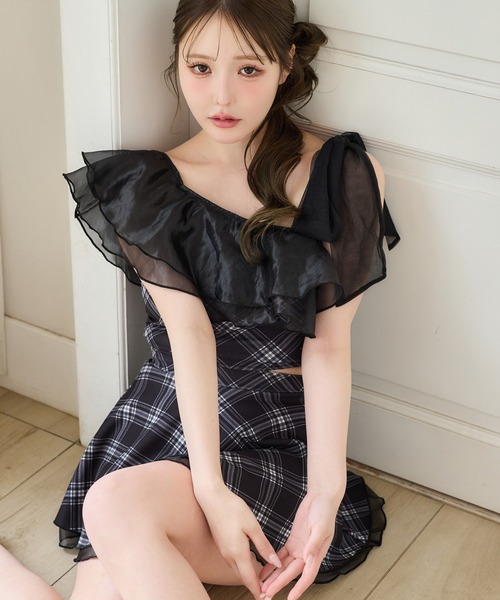 NICE CLAUP 肩リボンワンショルダー　水着 one after another NICE CLAUP 水着 swimwear/肩リボンワンショルダー