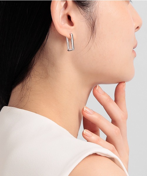 ピアス バゲット_キャッチレスピアス レディースの画像