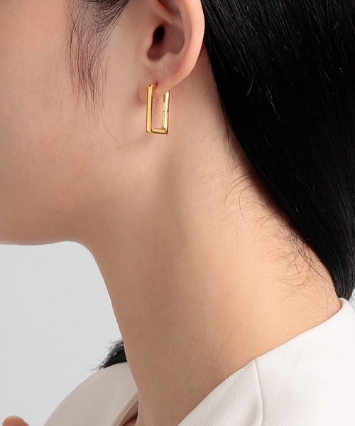 ピアス バゲット_キャッチレスピアス レディースの画像
