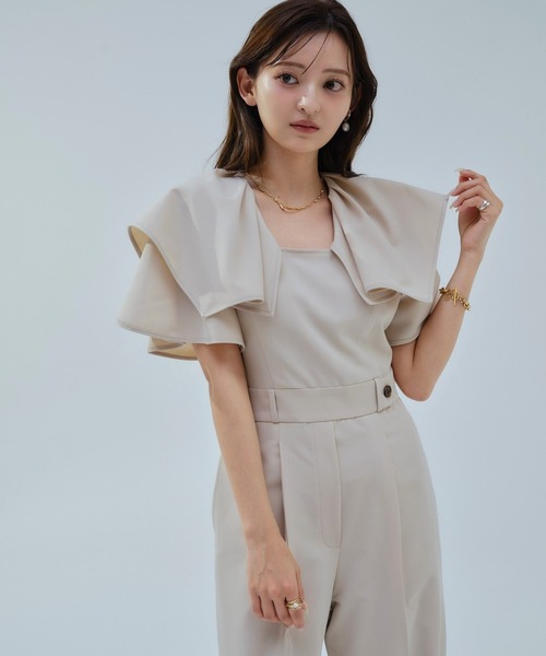 サロペット・オーバーオール・オールインワン ito fukuoka flare collar all-in-one ORGUE（オルグ） オールインワン Frill collar all-in-one/フリル