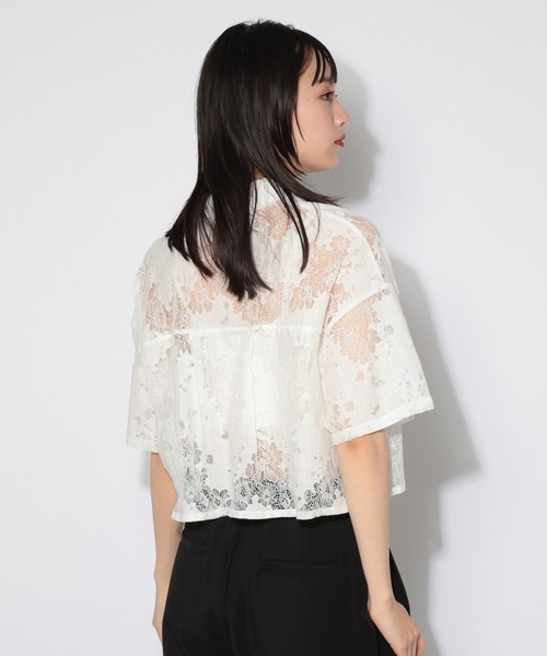 PAGEBOY（ページボーイ） ブラウス シャツ 半袖 フローレースショート