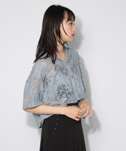 PAGEBOY（ページボーイ） ブラウス シャツ 半袖 フローレースショート