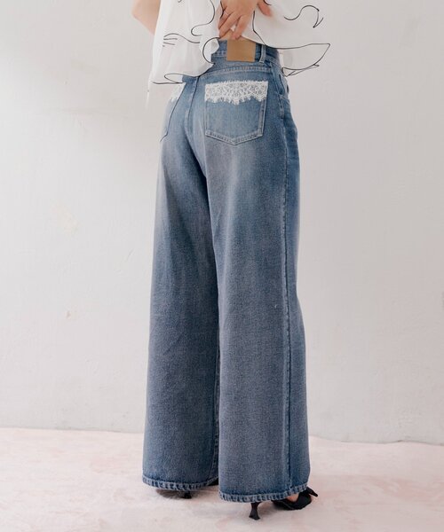 試着のみ chieko+ denim 38 デニム ワイドパンツ Chico（チコ） ワイドパンツ ジーンズ デニム デニムパンツ 「WEB限定