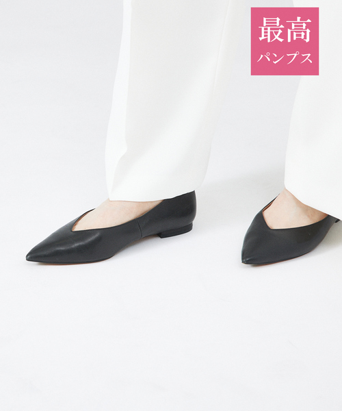 「PICHE ABAHOUSE」 フラットパンプス 38 ネイビー レディース_画像4
