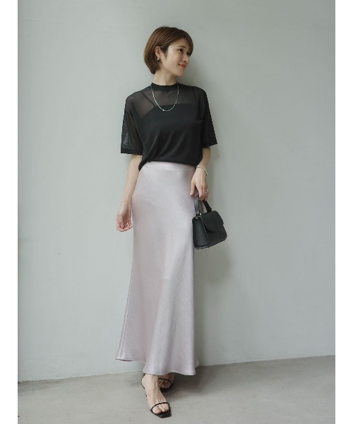 tシャツ シアーニットTシャツ レディースの画像