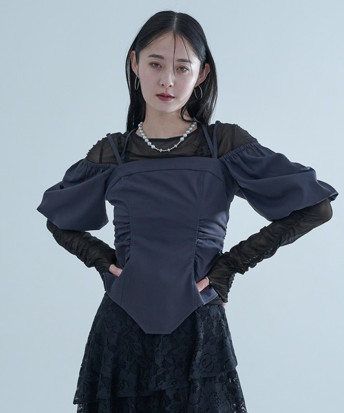 「Ellno de Mavie」 半袖ブラウス FREE ブラック レディース_画像9