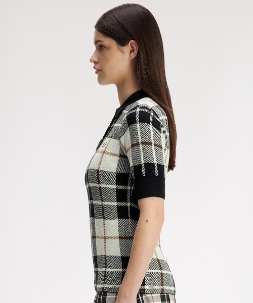 FRED PERRY タータンチェック ニットポロシャツ FRED PERRY（フレッドペリー） ポロシャツ ポロ Boucle Tartan Knitted