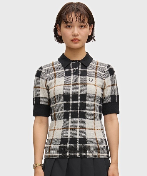 FRED PERRY タータンチェック ニットポロシャツ FRED PERRY（フレッドペリー） ポロシャツ ポロ Boucle Tartan Knitted