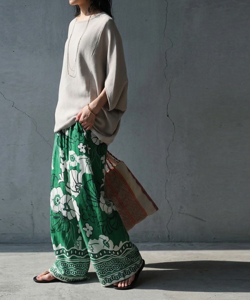 「antiqua」 半袖ニット ONESIZE ブルー レディース_画像7