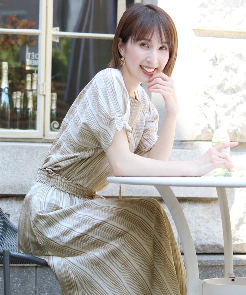 ElegChic スカート ストライプロングスカート : ZOZOTOWN Yahoo