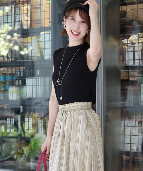 ElegChic スカート ストライプロングスカート : ZOZOTOWN Yahoo
