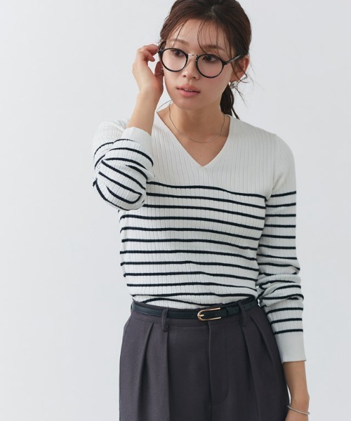 【新品2着セット】23区　シルク混リブニット　46大きいサイズ　2着セット！ セットアップ対応／洗える】トリアセダブルジョーゼット ノー