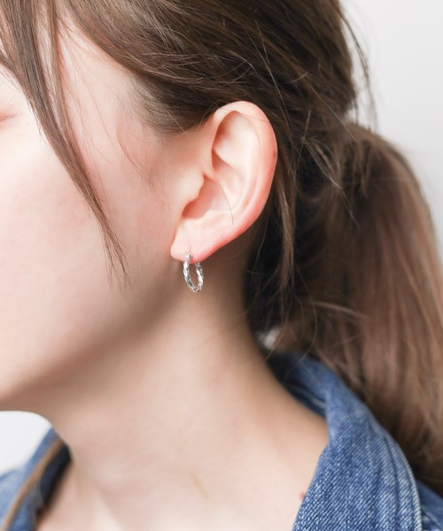 silver925 ピアス ピアス 「SILVER925」15mmデザインフープピアス レディース