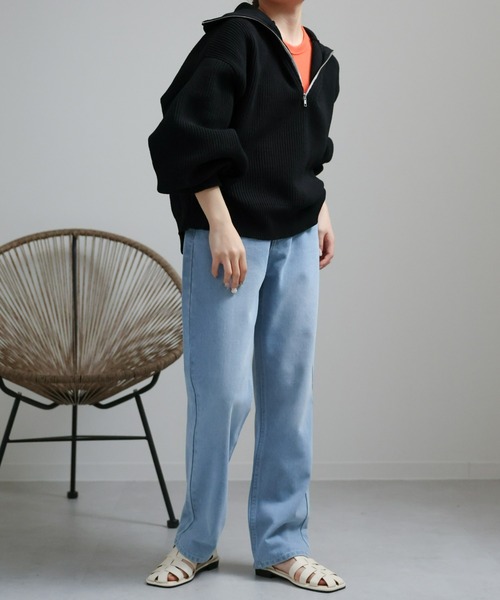 sakishimatokyo ニット セーター スポンディッシュハーフZIPニット