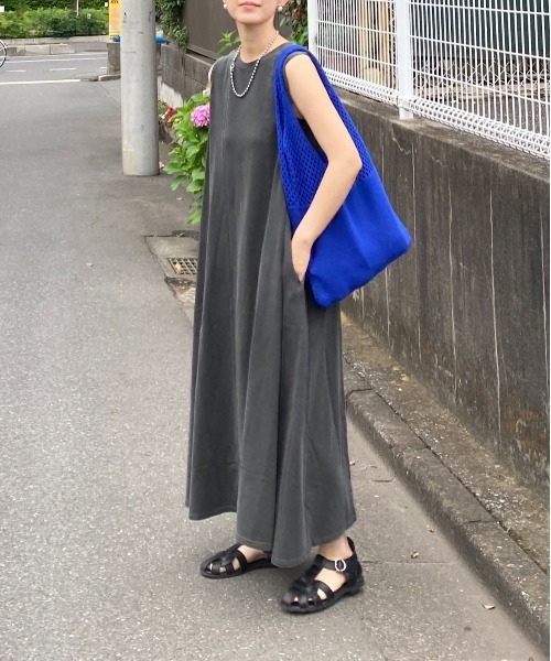 ノースリーブロングワンピース CORNERS（コーナーズ） ワンピース 切り替えデザインノースリーブ