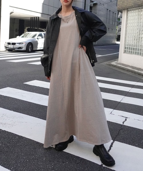 切替ノースリーブワンピースロングエレガント CORNERS ワンピース 切り替えデザインノースリーブロング