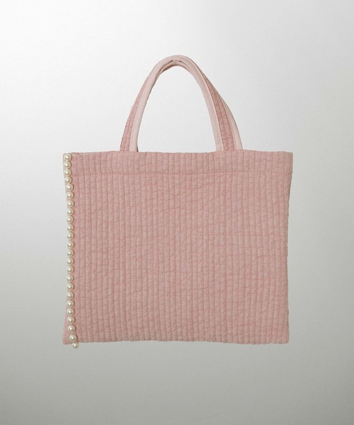 HUIT bouquet エコバッグ パールトリム ヌビ バッグ : ZOZOTOWN