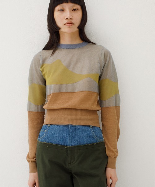 ニット セーター Landscape Intarsia Knit Top レディース