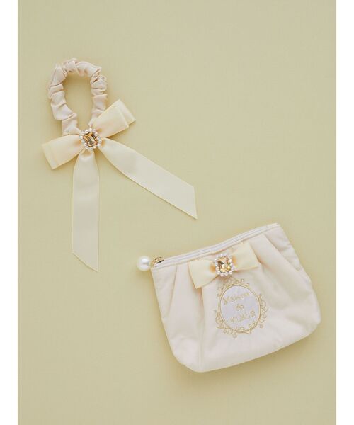 Maison de FLEUR シュシュ パールビジューリボンシュシュ