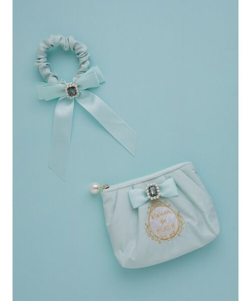 Maison de FLEUR シュシュ パールビジューリボンシュシュ