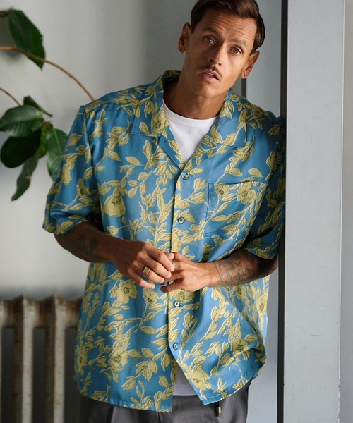 THEOREM シャツ mhs2183- Flower Hawaiian Shirt シャツ メンズ