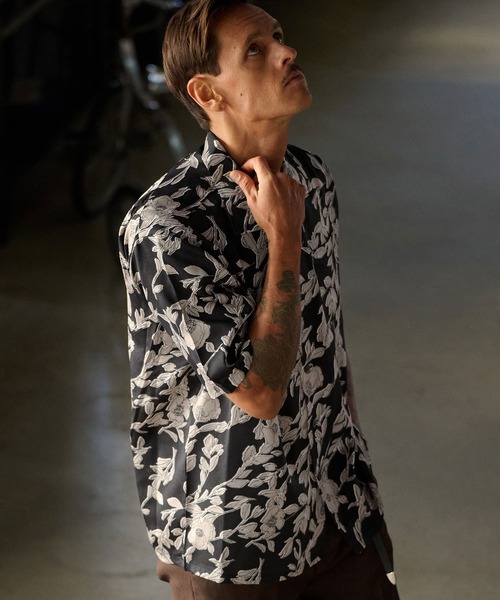 THEOREM シャツ 半袖 mhs2183- Flower Hawaiian Shirt シャツ メンズ