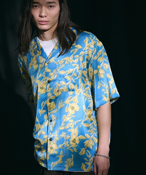 THEOREM シャツ 半袖 mhs2183- Flower Hawaiian Shirt シャツ メンズ