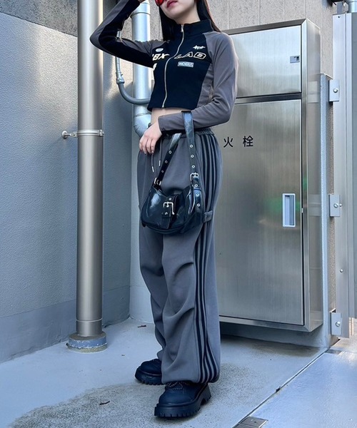 ブルゾン アウター フロントZIPレーシングトップス レディース