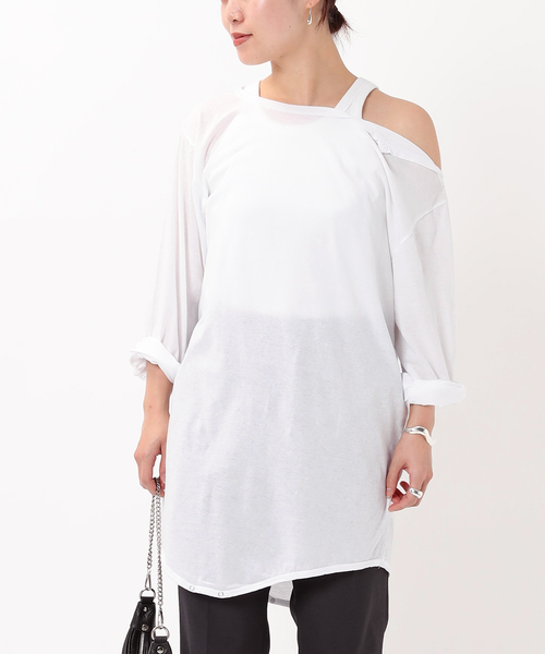 TanC TOKYO アシンメトリーロングスリーブTシャツ　ホワイト AP STUDIO tシャツ Tシャツ 「TanC TOKYO/タンクトウキョウ