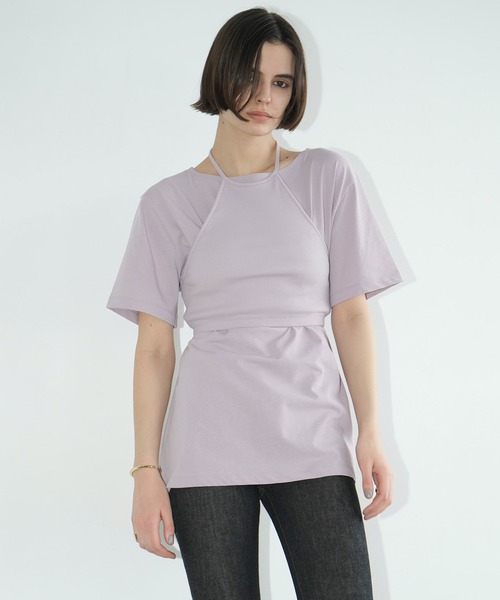 CLANE（クラネ） tシャツ 半袖 HALTER BUSTIER SET TEE レディース