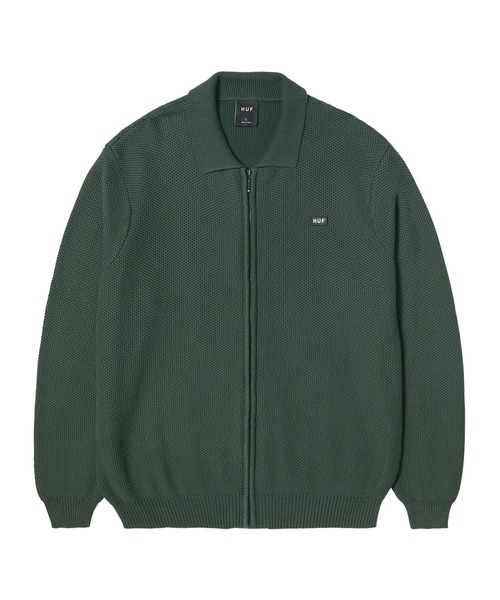 HUF セーター ニット ANTON ZIP OVERDYED SWEATER / ハフ ジップ