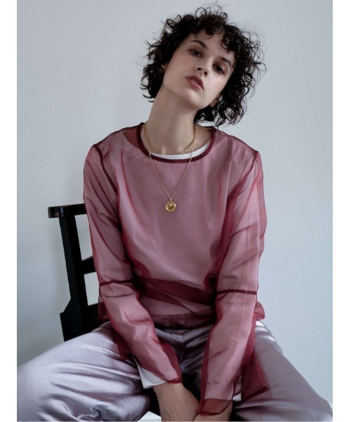 ブラウス シャツ bell-sleeve organdy tops レディース